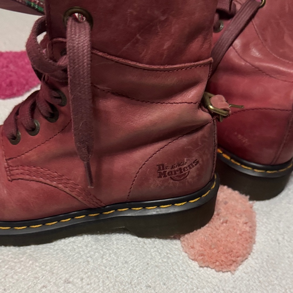Dr. Martens  Lt Red Leather Women's Boots sz 7 women’s